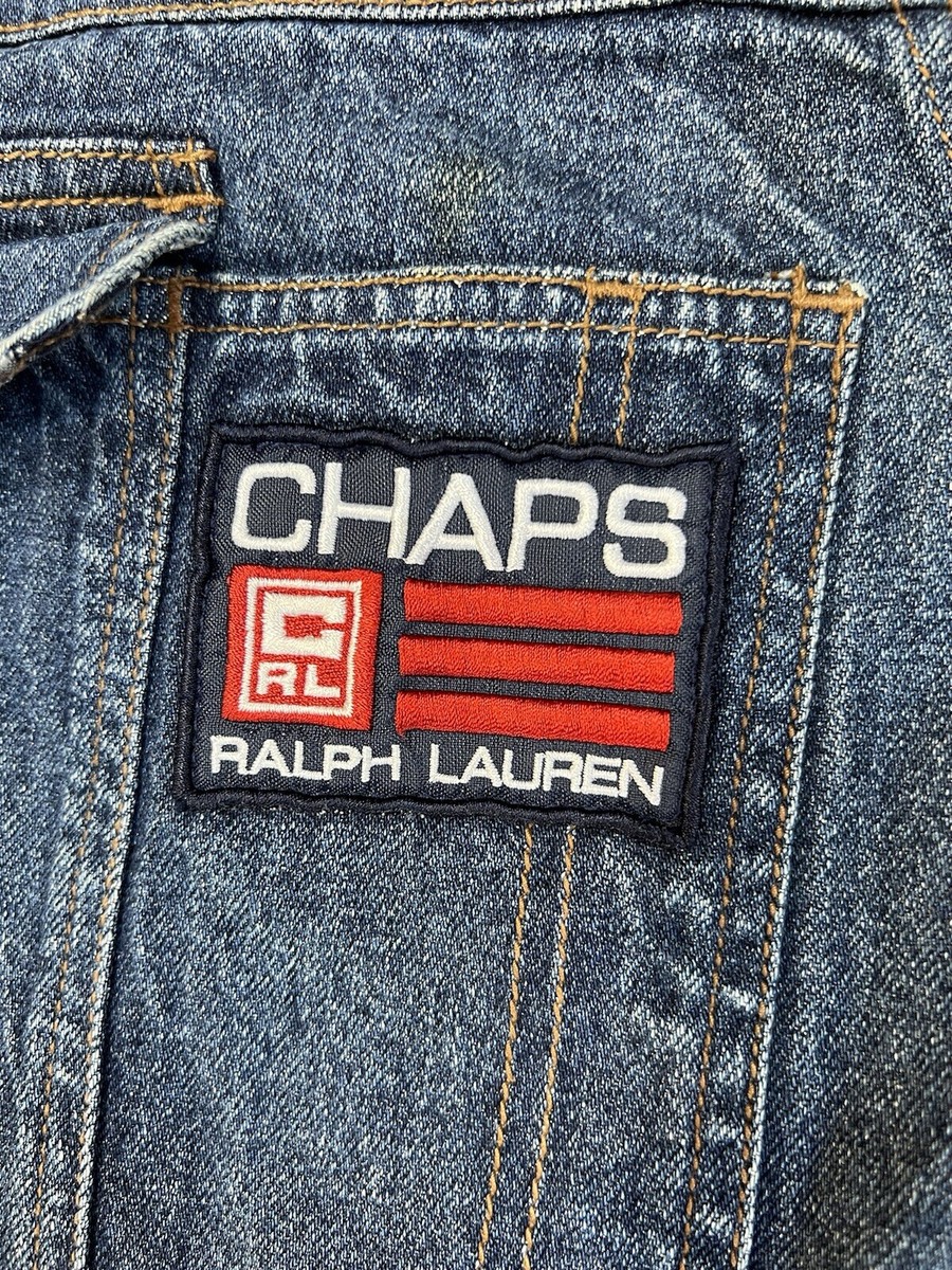 Vintage Ralph Lauren Chaps Overalls Mens Size L 90s Denim Workwear
