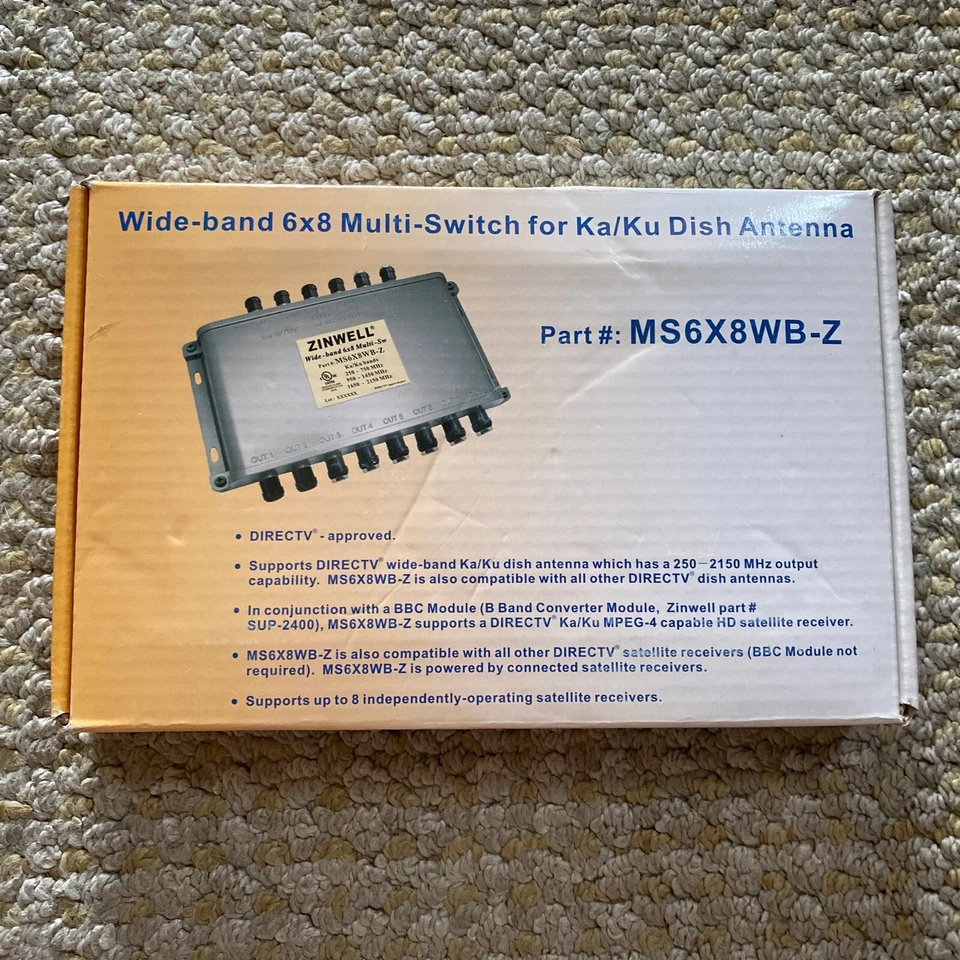Zinwell MS6x8WB-Z Wide-Band 6x8 Multi-Switch For Ka/Ku Dish Antenna New - Image 2 of 3