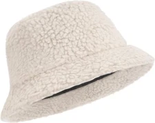 Zylioo XXL Fuzzy Bucket Hat,Oversize Teddy Style XX-Large-3X-Large, Beige 