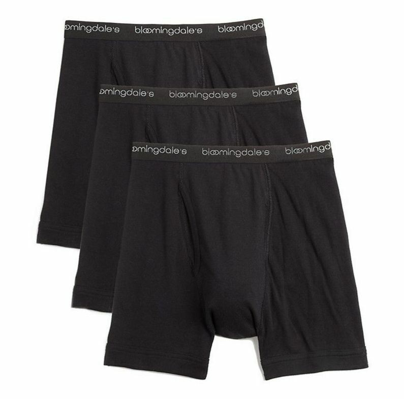 80 Bloomingdale's Men Underwear Black Supima Cotton Boxer Briefs 3