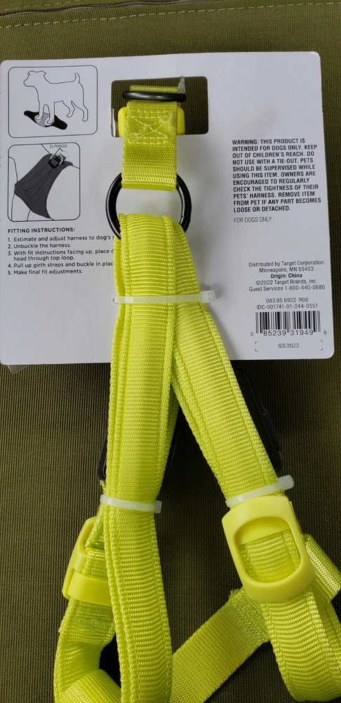 Dog Harness LED Rechargeable Medium Vibrant Green, Boots & Barkley With Chargers