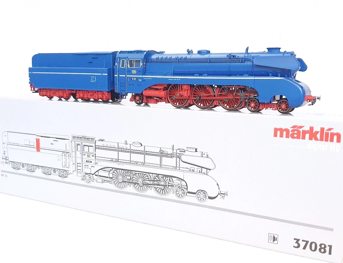 Märklin HO Blue Steam Locomotive Model Railroad Locomotives for