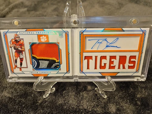 TREVOR LAWRENCE 2021 NATIONAL TREASURES BOOKLET JERSEY AUTOGRAPH AUTO RPA #/10