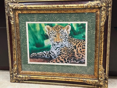 Jaguar Signed Numbered Framed Art by Rick Hills  