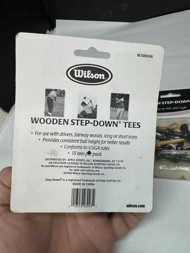 3x Camisetas de Golf Wilson de Madera 15 Tees/Paquete W300SDA NUEVAS Foto 3 de 3