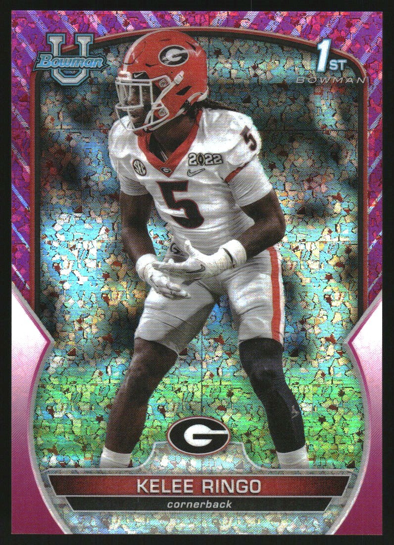 2022 Bowman Chrome University Fuchsia Mini-Diamond Refractor #68 Kelee Ringo/150