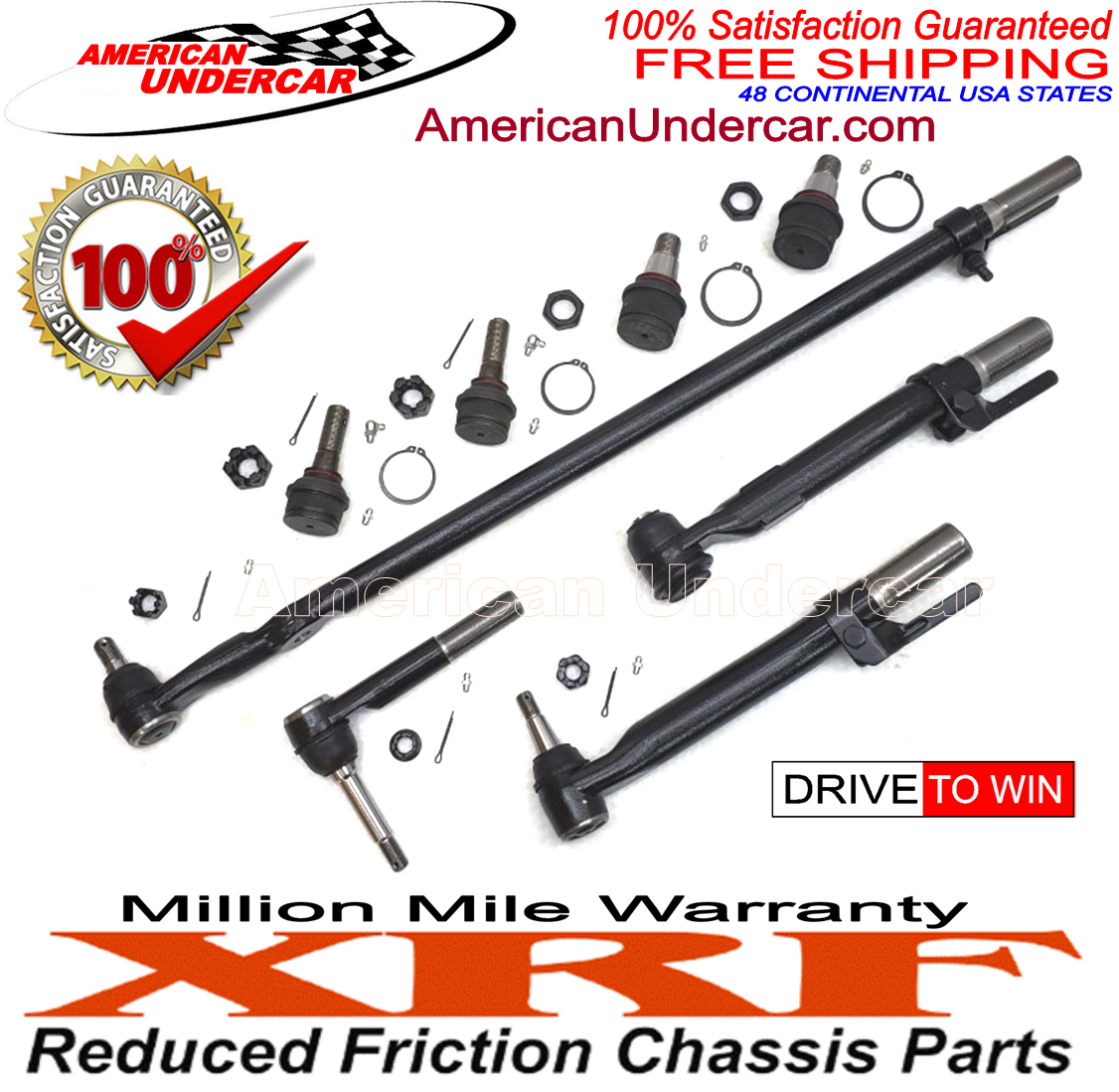 XRF Inner Outer Tie Rod End Drag Link KIT Fits Wrangler 07-18 JK LIFE WARRANTY E - Foto 3