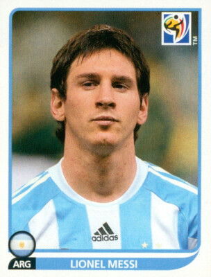  Panini World Cup 2010 - Sticker Messi - Argentina - No Number on the Back