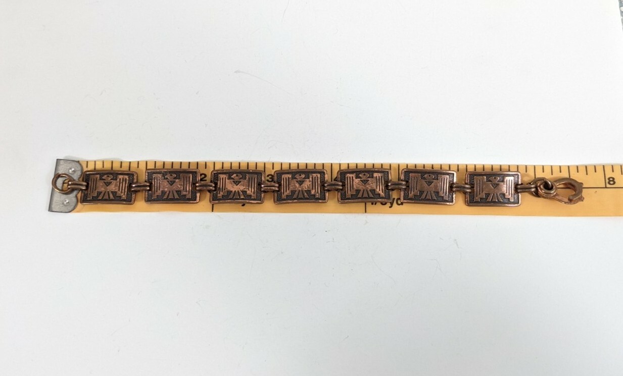 Solid Copper thunderbird link Bracelet vintage so… - image 6