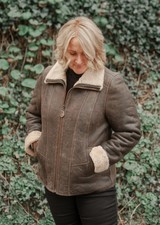 Women's Luxury Sheepskin Aviator Zip Jacket Ladies Leather Zipped Premium