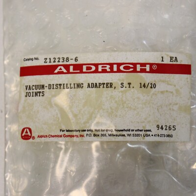 ALDRICH Glass Bent Vacuum-Distilling Adapter w/ Ground 14/20