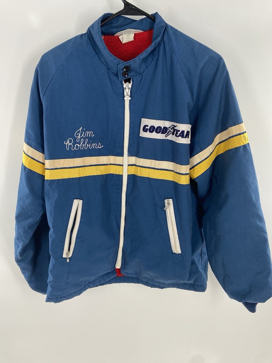 Vintage 1970's Goodyear Tires Racing Zip Up Jacket Jim Robbins Indy Car  Personal