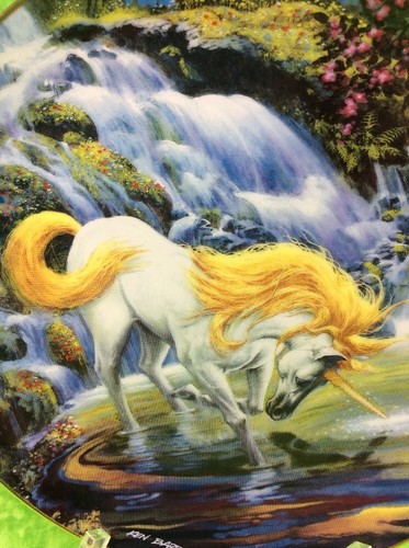 Placa Fantasyland Unicornio Danbury Como Nuevo The Magic Touch 1993 Horse Stallion Lake - Imagen 2 de 4