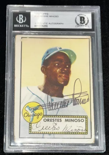 Minnie Minoso "1st AA White Sox" Signed Auto 1952 Topps Rookie Card BAS HOF (RC)