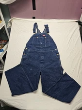 Dickies Dungarees Adult 40 x 28 Blue Overalls Bib Denim Workwear Carpenter USA