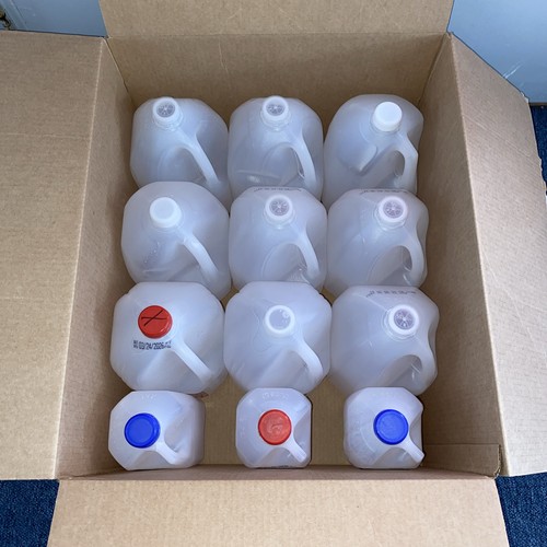 Clean Empty 1 Gallon Milk Jugs with lids for Crafting, Arts, or Gardening 9 Pk