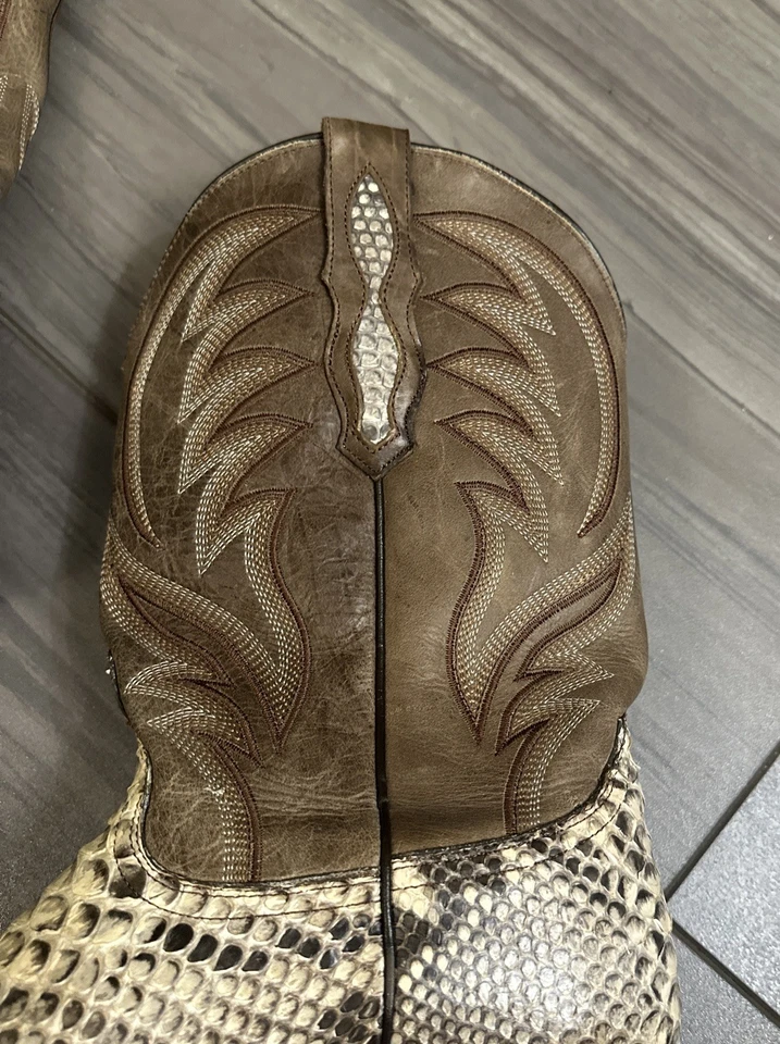 Botas Roper Peyton Western Cowboy Python C1202 hechas a mano tostadas para hombre talla 12 D” Foto 4 de 4