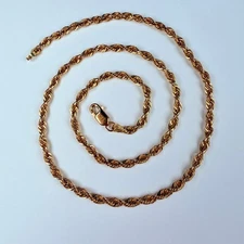 Michael Anthony 14K Solid Yellow Gold 2.8mm Rope Twist Chain Necklace 15.75"