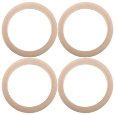  4pcs Wooden Bangle Bracelet - Log Retro Macrame Rings Unfinished Smooth Wood