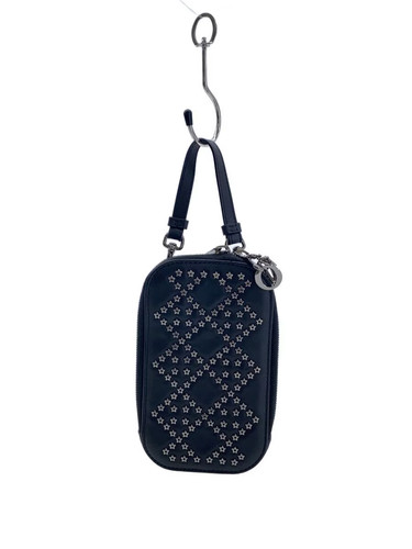 Christian Dior LADY DIOR TECH HOLDER Shoulder Bag Leather BLK