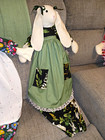 Handmade Fabric BUNNY  Shopping Bag Holder *Retro, Cottage Core,  Vintage Style — photo 1