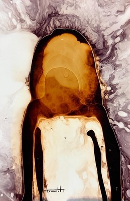 Tonito's Original One of a Kind art painting.Bio-surrealism.SHADOW PRESENCE