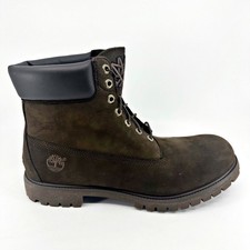Timberland 6 in Premium Brown Black Mens Size 13 Nubuck Boots 34049