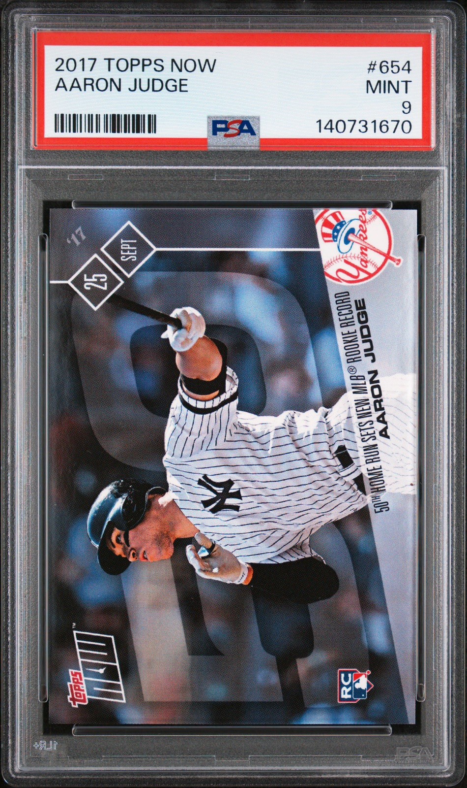 2017 Topps Now Aaron Judge Rookie #654 PSA 9 MINT New York Yankees