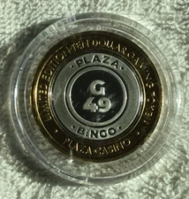 Plaza Casino $10 Silver Strike Clear Clad G 49