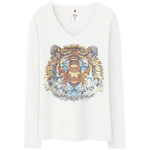 New Arrrivel Tiger Tshirt Lady Luxury Design of Diamonds Cotton T shirt Women's - Picture 26 of 44