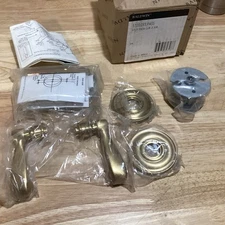 Baldwin 5103 Passage Door Lever Set with 5048 Rose, 5103033PASS - Vintage Brass