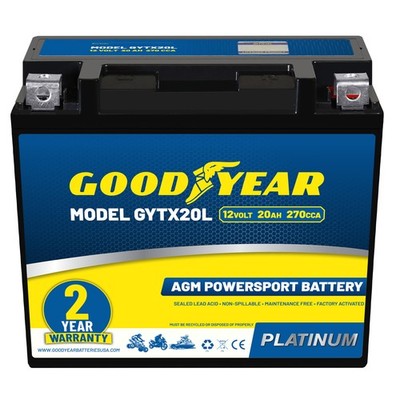Goodyear GYTX20L 12V 20AH 270CCA Rechargeable High-Performance SLA AGM Battery