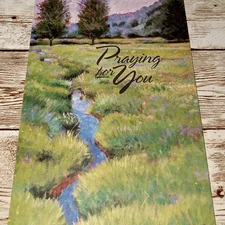 DaySpring Religious Praying for You Sympathy Card Pastoral Countryside UNUSED