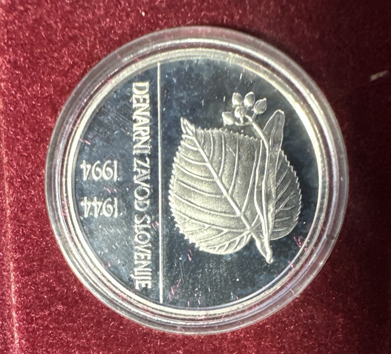 1994 Slovenia 500 Tolars Uncirculated Silver Proof Coin In Original Packaging 