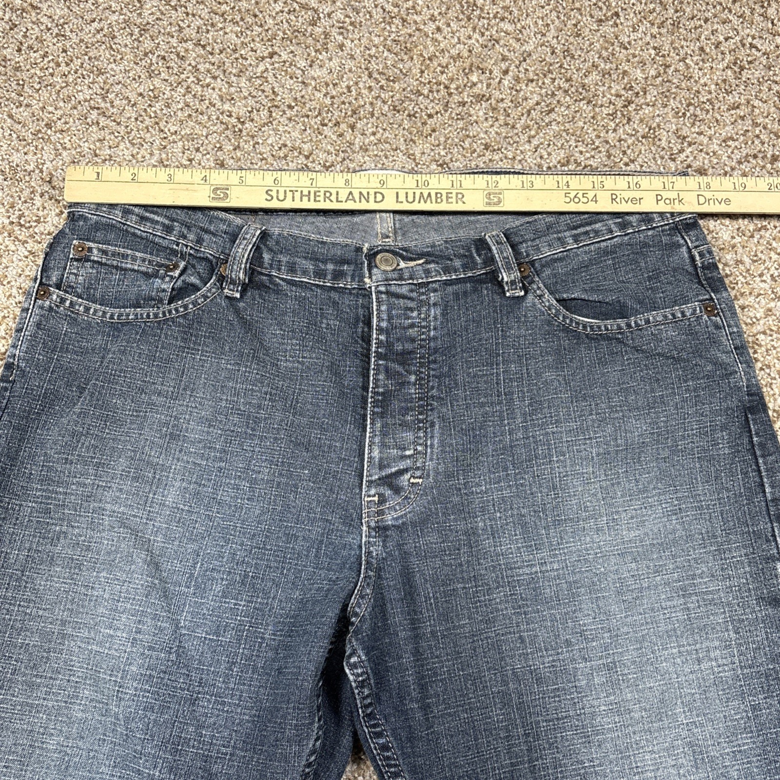 Express Jeans Straight Leg Button Fly Mens Randigo 36x32 (35x32) - View 8