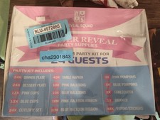Reveal Squad Gender Reveal Party Supplies Premium Party Pack for 24 Guests NEW