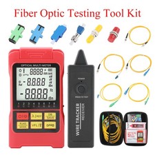 13pcs Fiber Optic Test Kit VFL 15-100mW Power Meter FC/SC/LC/ST+5 Patch Cords