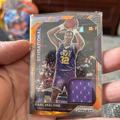 2020-21 Prizm Karl Malone Sensational Swatches Prizms Orange Ice #SSW-KML