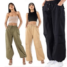 Pantalone sportivo gamba larga donna 100% cotone vita elastica orlo allungabile