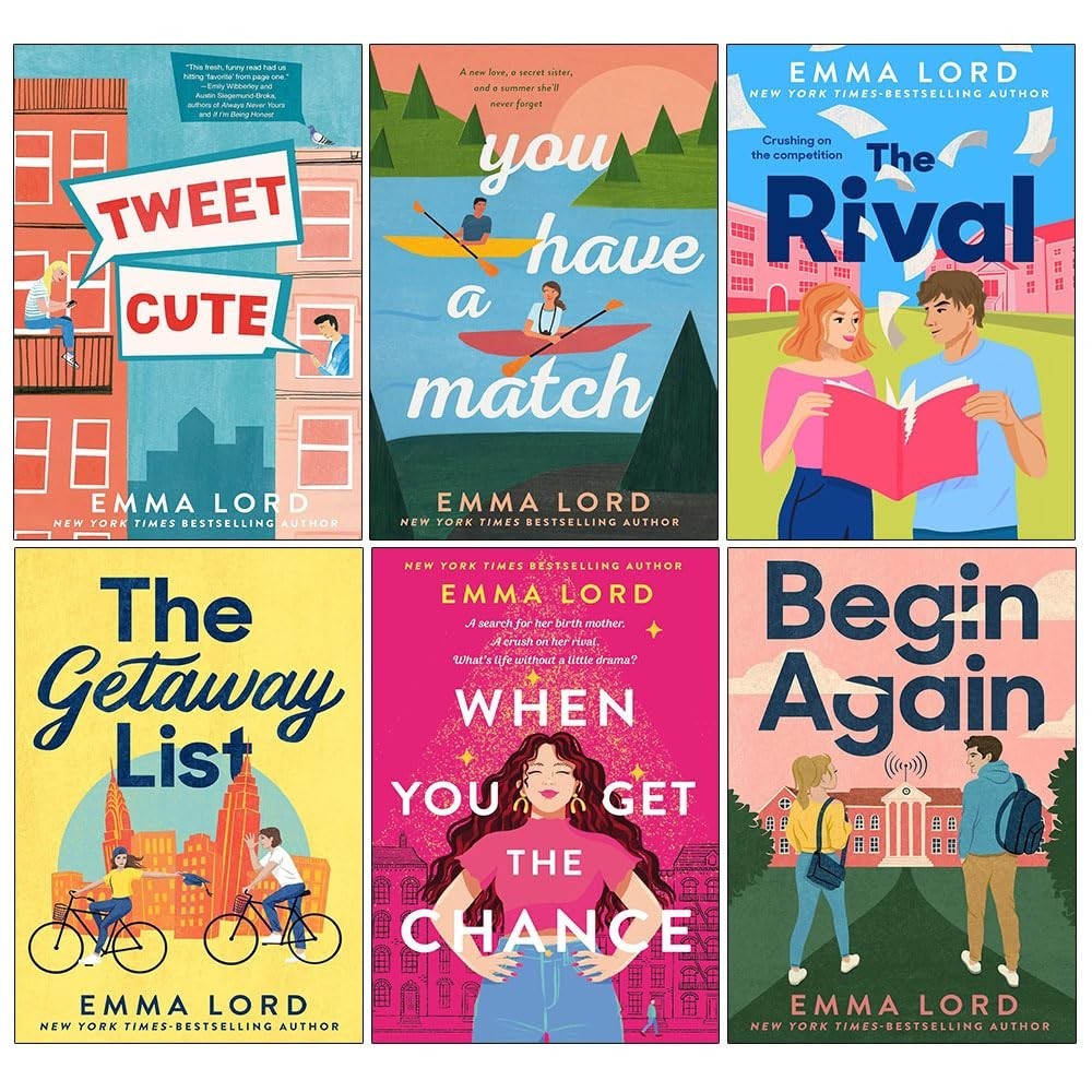 Emma Lord Collection 6 Books Set Tweet Cute,You Have A Match,Rival,Begin Again