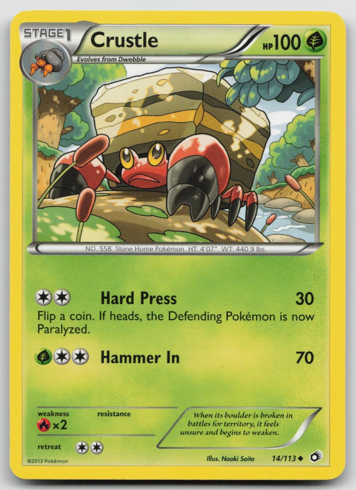 Crustle 14/113 Uncommon Legendary Treasures Pokemon Near Mint