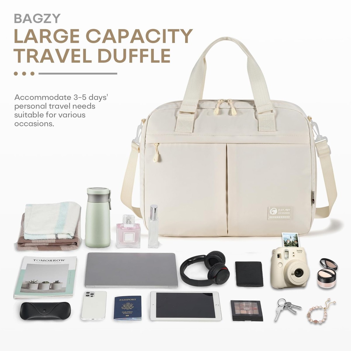 17x13x9 Personal Item Travel Bag for Airplanes Approved Underseat