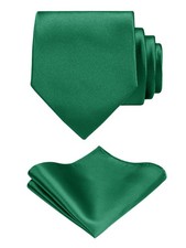 Solid Ties Men With Pocket Square Sets Mens Necktie Formal Tuxedo Wedding
