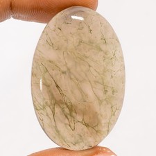 100 Natural Moss Agate Oval Shape Cabochon Gemstone 52 Ct. 38X25X6 mm EE-51852