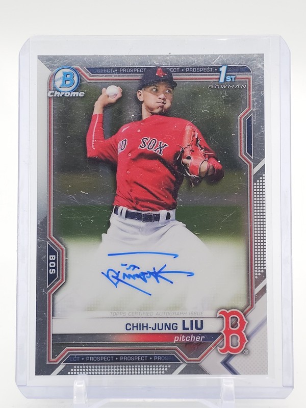 CHIH-JUNG LIU 2021 BOWMAN CHROME 1ST AUTOGRAPH #CPA-CL RED SOX AUTO Q6277