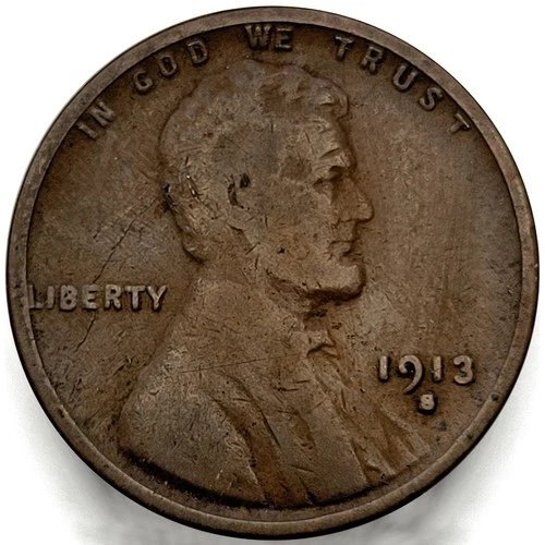1913-S Lincoln Wheat Penny Cent 1c Good G+ * Original Surfaces * 1913S