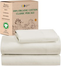 XL Twin Sheets Set - Soft 100 Organic Cotton Sheets with Deep Pockets