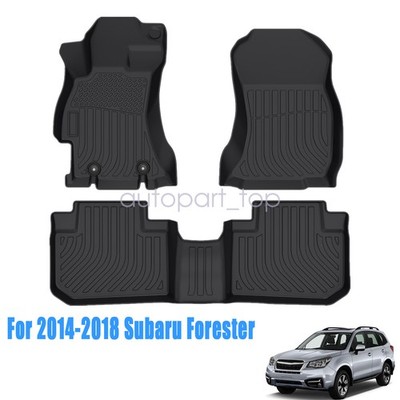 Floor Mats Liners For 2014-2018 Subaru Forester TPE 3D Model All-Weather Black
