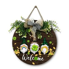 St. Patrick's Day Gnome Welcome Rainbow Gold St Patrick Day Gnome Door Sign