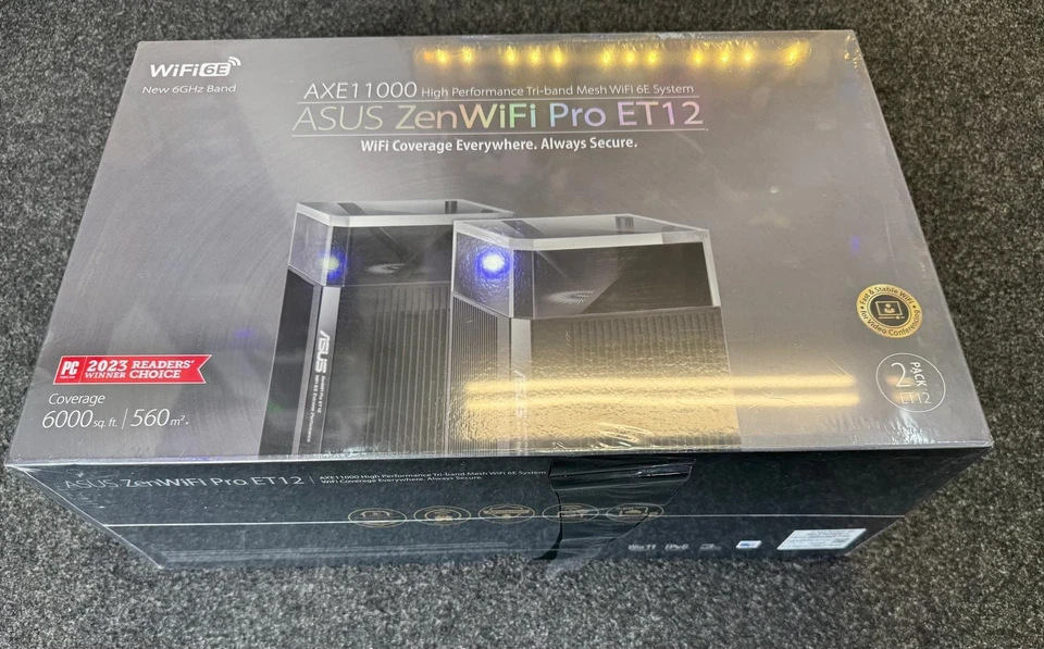 Brand New ASUS ZEN Wi-Fi PRO ET12 AXE11000 Wi-Fi 6E TRIBAND MESH ROUTER  2 PACK  - Image 4 of 4